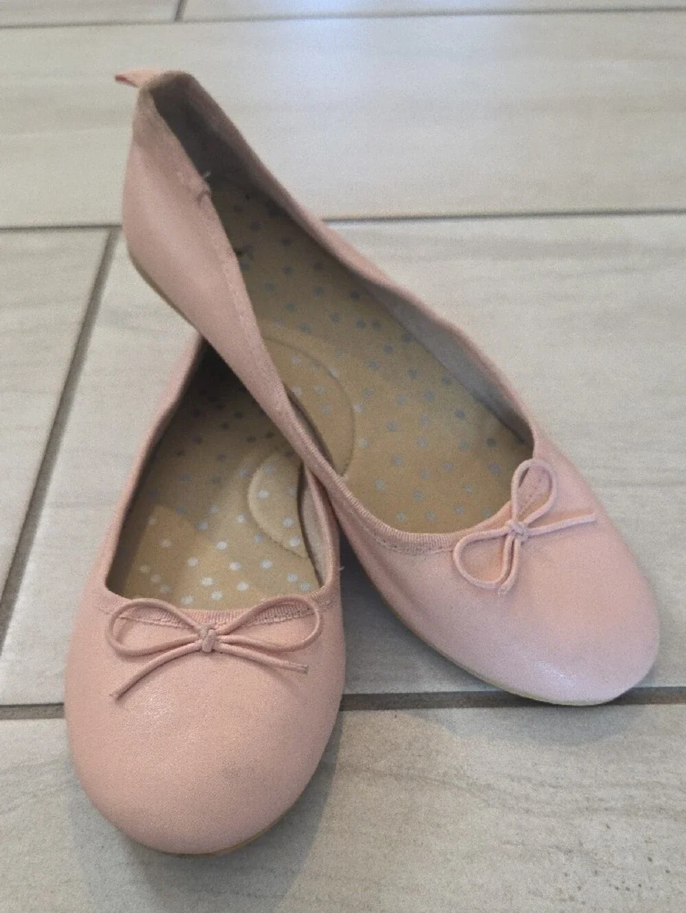 Cat & Jack Girls' Pale Pink Ballet Flats with Bow Size 5